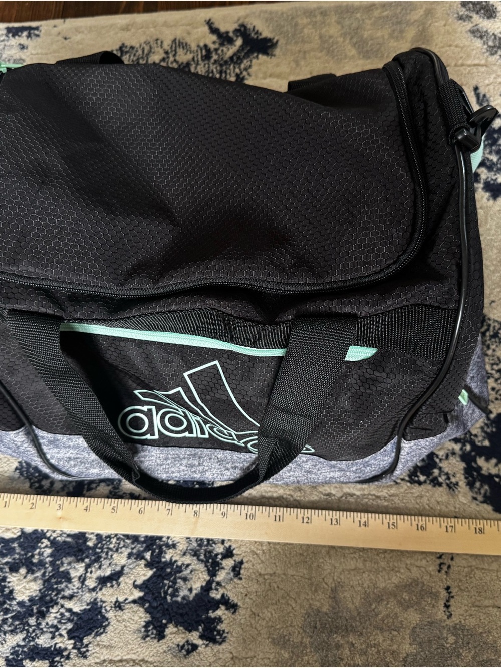 adidas Black and Mint Green Travel Duffel Bag - Picture 3 of 5